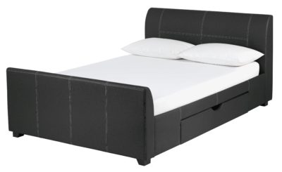 Collection - Enrique 2 Drawer Black - Bed Frame - Kingsize